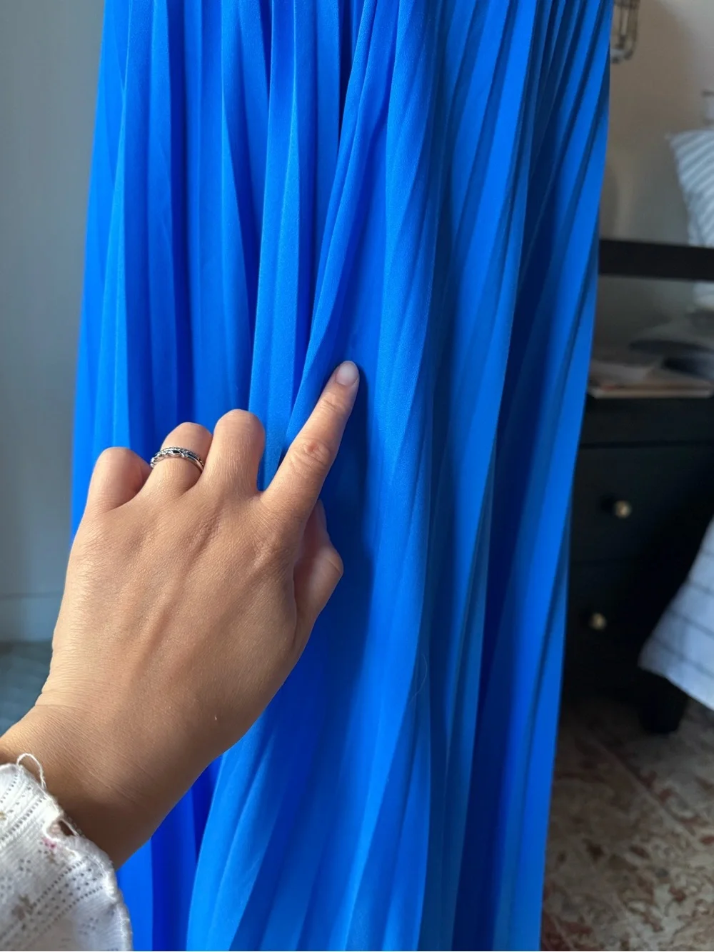 Banana Republic Royal Blue Pleated Midi Skirt